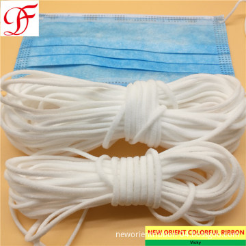 Factory Elastic Round Flat White Medical 3mm 4mm 5mm Face Mask Rope Earloop for KN95/N95/Respirator/Face Mask/FFP2 Mask/3 Layers Disposable Mask/Surgical Mask